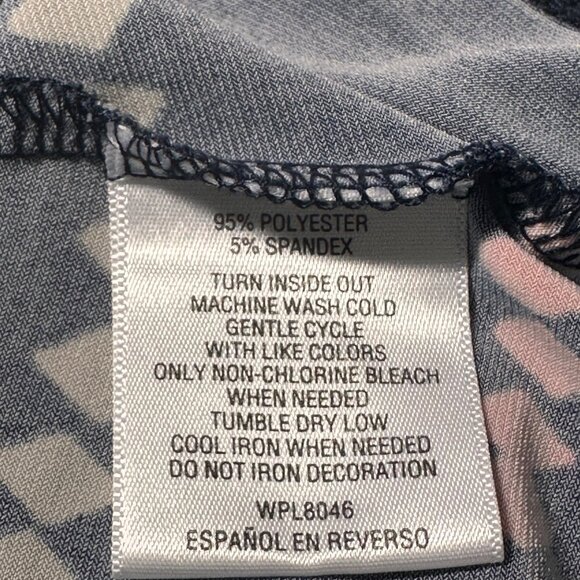 JM Collection Womens XL Geometric Print 3/4 Sleeve Tunic Studded Detail V Neck - Picture 4 of 10